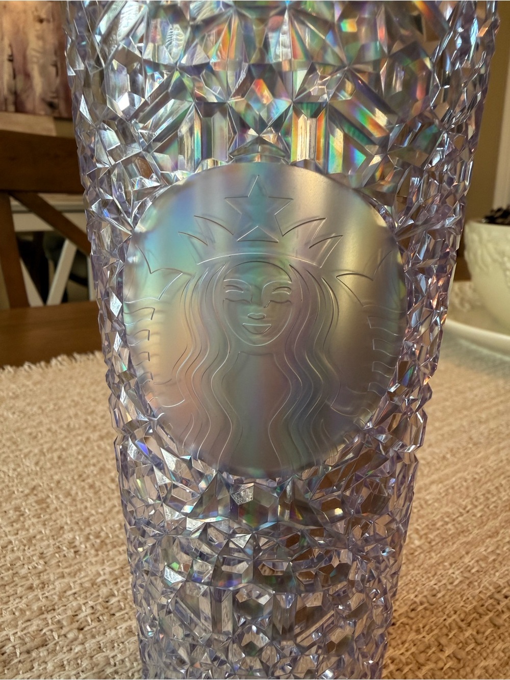 Starbucks 2024 Holiday Silver Iridescent Gem Cold Cup Tumbler - Picture 2 of 3